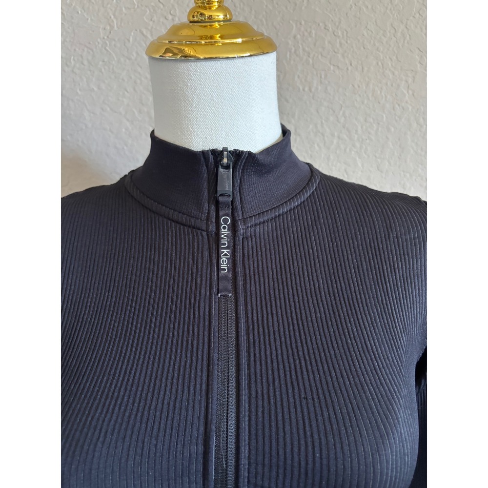 Calvin Klein Sport Ribbed Zip Jacket & Leggings Set Black Womens Medium NWT - Picture 2 of 7